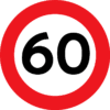 Lokal hastighedsbegrænsing skilt - 60 km/t - C55