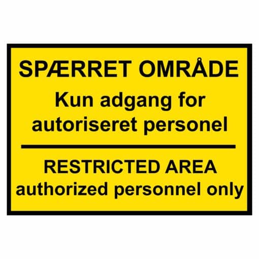 Spærret Område skilt