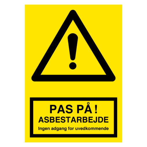 pas paa asbestarbejde advarselsskilte 400266 p